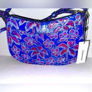 Brahmin Blue Floral Leather Handbag ( New with tags )